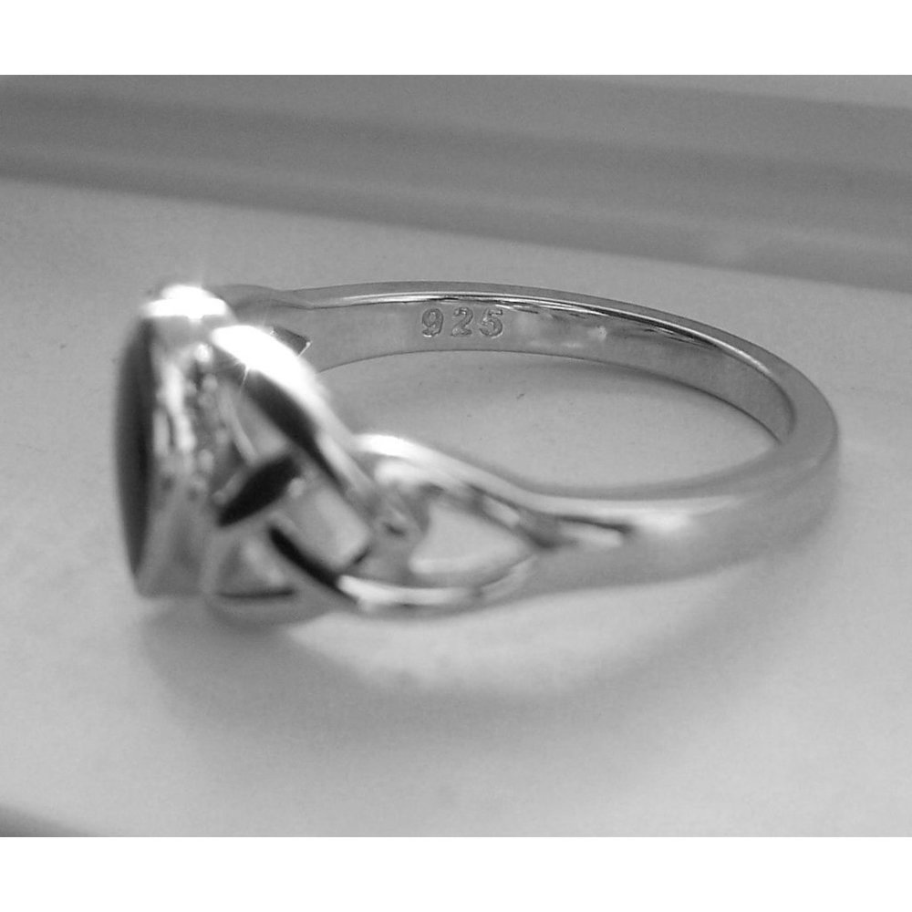 925 STERLING SILVER Celtic Synthetic Onyx Marquise Shape Bezel Set - Picture 10 of 16